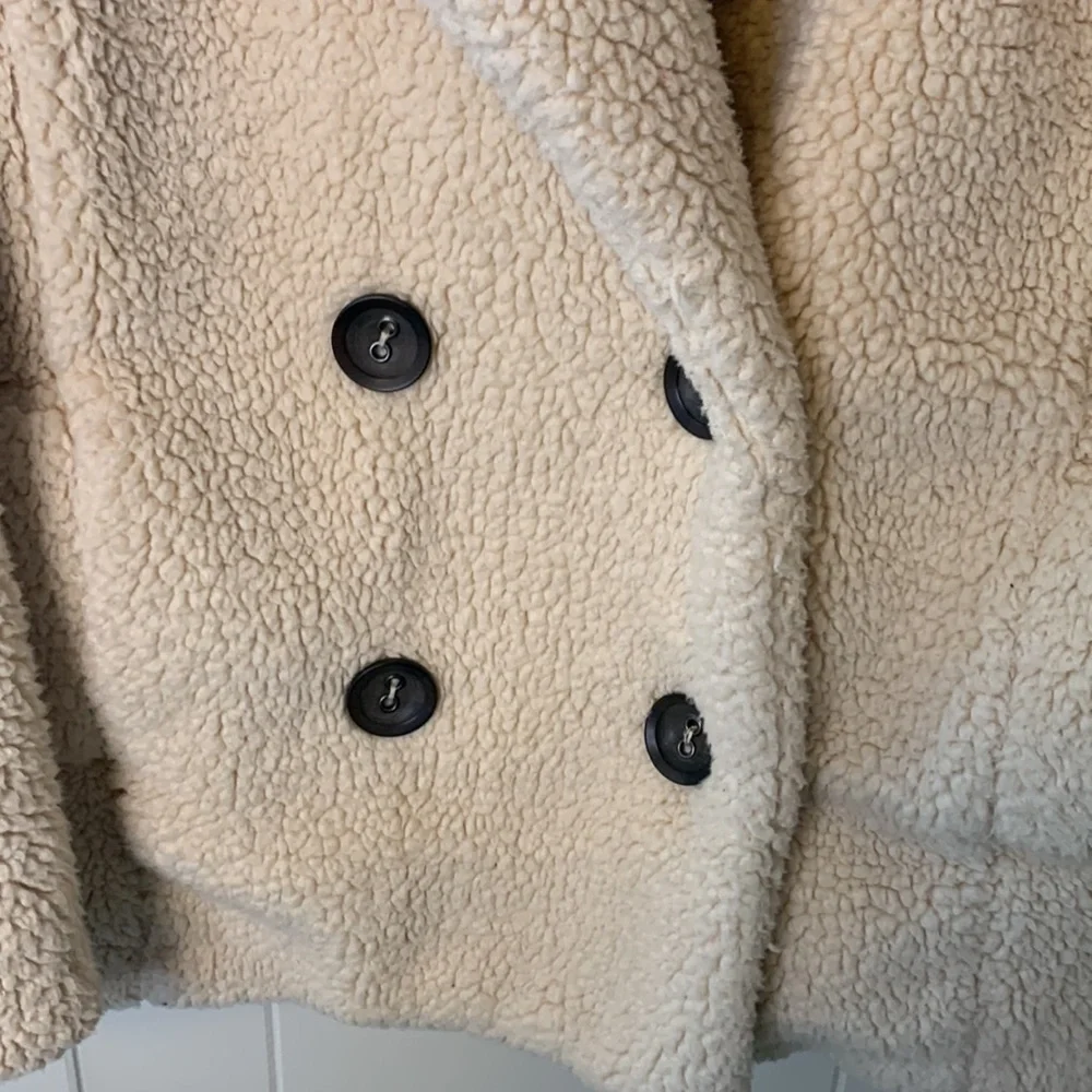 Free People Notched Teddy Peacoat Ivory Size Extra Small